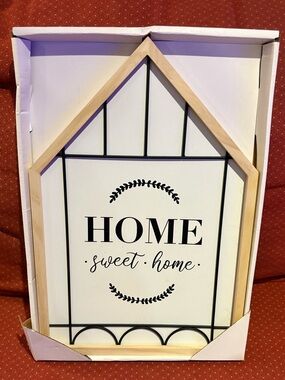 Home Sweet Home Wood & Metal Wall Decor - 16in x 10in - NEW